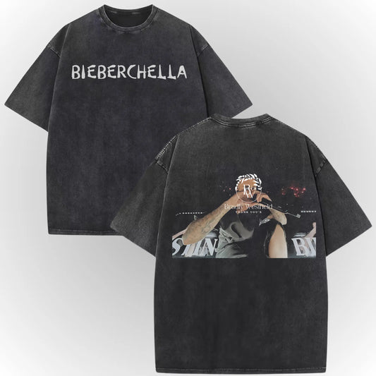 Bieberchella JB Heart Wash Shirt, Vintage Concert Shirt, 2000S Pop Nostalgic Tee